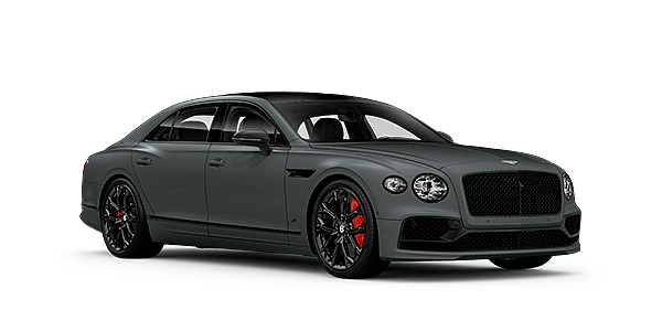Bentley Roma Bentley Flying Spur S front side angled view in Cambrian Grey coloured exterior. 